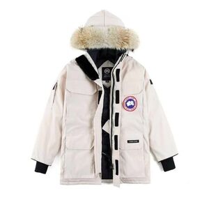 Canada Goose Cream Parka with Fur Hood